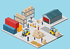 Vector clipart: Icon 3d Isometric Process of Warehouse