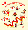 Vector clipart: New Year Background with Monkey