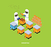 Vector clipart: Isometric Honey Bee Apiary Beekeeper Design Flat