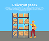 Vector clipart: Goods in Stock Banner Design Flat