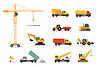 Vector clipart: Construction Machinery Set Design Flat