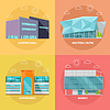 Vector clipart: Shopping Centre Icon Set in Flat Design