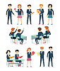 Vector clipart: Set of School Education Situation