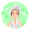 Vector clipart: Girl Cleaning and Care Her Face