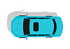 Vector clipart: Blue Car Top View Flat Design