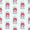 Vector clipart: Little Rabbit in Big Red Hat Seamless Pattern