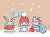 ID 6116047 | Happy Winter Cartoon Friends. Three Little Rabbits | Stock Vector Graphics ID 6116047 | Happy Winter Cartoon Friends. Three Little Rabbits | Stock Vector Graphics | CLIPARTO