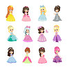 Vector clipart: Set of Princesses in Evening Gowns