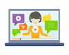 Vector clipart: Interactive Learning on Laptop Screen