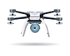 Vector clipart: Flying Drone in Flat Design