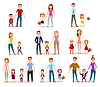 Vector clipart: Collection of Parents with Their School Children