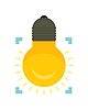 Vector clipart: Lightbulb in Quotes. Glowing Yellow Light Bulb