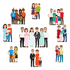 Vector clipart: Gathered Family for Holidays and Special Events