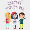 Vector clipart: Best Friends Celebrate Holiday for Children