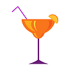 Vector clipart: Margarita Glass with Citrus Cocktail Flat