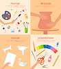 Vector clipart: Painting Modeling Origami Scrapbooking Posters Set