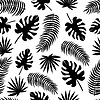 Vector clipart: Seamless Pattern with Black Silhouettes of Leaves