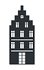 Vector clipart: Multi Storey House Black Silhouette Icon