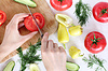 Kochen von Gerichten aus frischem Gemüse | Stock Foto