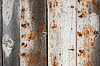 Grau Holz alt gringe Planken Hintergrund mit rostigen | Stock Foto
