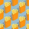 Vector clipart: French fries seamless pattern. Sliced potatoes in