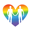 Vector clipart: Gay love. LGBT heart. Guys hold hands. Together