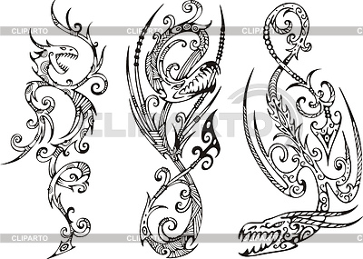 Stylized Dragons | Stock Vector Graphics |ID 3267631