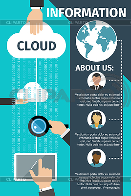 Cartel de tecnología web de datos en la nube de internet | Ilustración vectorial de stock |ID 6622075