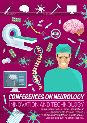 Neurology medicine conference banner with doctor | High resolution stock photo |ID 6625338