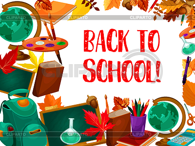Back to school supplies for greeting card design | Stock Vector Graphics |ID 6625740