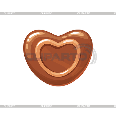 Dulces de chocolate cacao dulces en forma de corazón | Ilustración vectorial de stock |ID 6998581