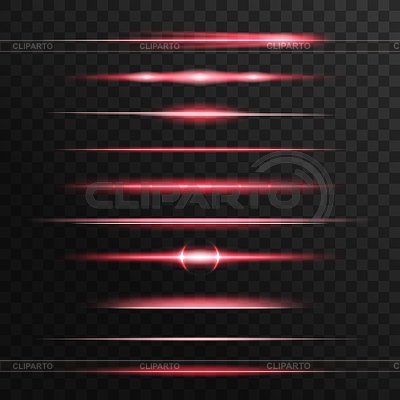 Destellos de luz roja, líneas luminosas, rayos brillantes | Ilustración vectorial de stock |ID 7081700