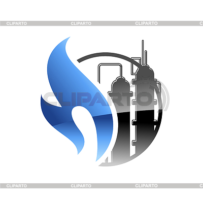 Blaues Feuer, Erdgaslogo | Stock Vektorgrafik |ID 7100220