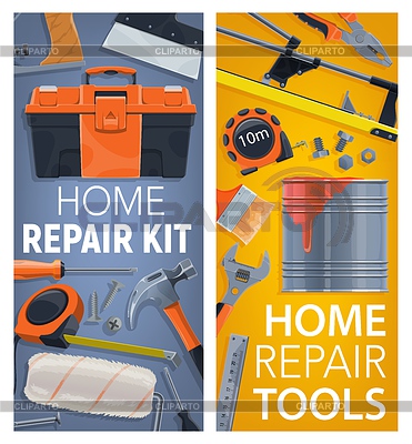 Home repair and construction tools posters | Stock Vector Graphics |ID 7112809