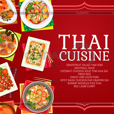Thailand Küche Restaurant Gerichte Poster | Stock Vektorgrafik |ID 7178473