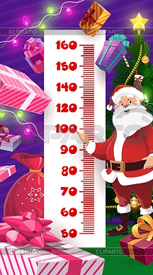 Tabla de alturas para niños de regalos de navidad y cumpleaños | Ilustración vectorial de stock |ID 7243808