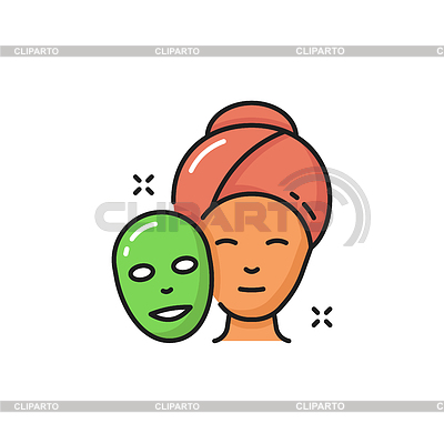 Facial sheet mask on woman face icon | Stock Vector Graphics |ID 7252347