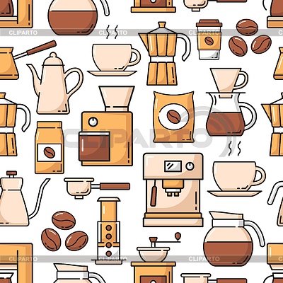 Coffee drink and beans seamless pattern background | Stock Vector Graphics |ID 7294510