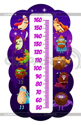 Tabla de niños de personajes de superhéroes y defensores de Nuts | Ilustración vectorial de stock |ID 7316229