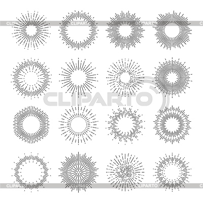 Starburst, Sunburst und Star Burst Licht, Sonnenstrahlen | Stock Vektorgrafik |ID 7345864