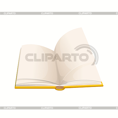 Мультяшная открытая книга с пустыми страницами учебника | Векторный клипарт |ID 7395446