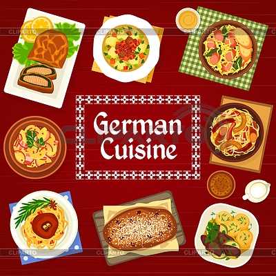 Deutsche Küche Menü-Cover-Design-Vorlage | Stock Vektorgrafik |ID 7397892