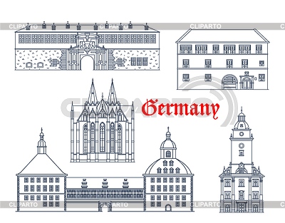 Germany, Gotha, Muhlhausen and Erfurt buildings | Stock Vector Graphics |ID 7402185