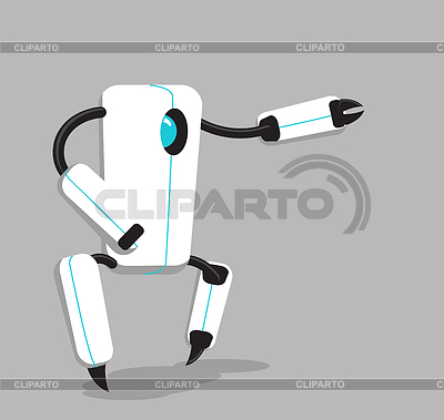 Negro y blanco robot | Ilustración vectorial de stock |ID 3845459