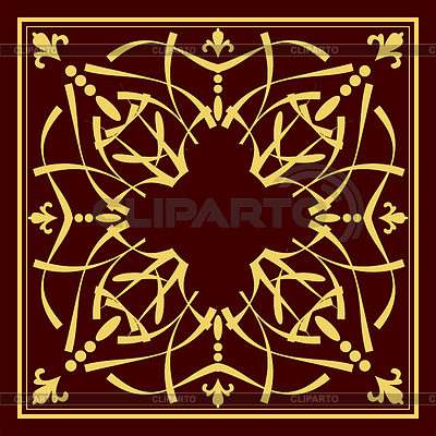 Ornamento de oro sobre fondo marrón. Se puede utilizar como | Ilustración vectorial de stock |ID 3839806