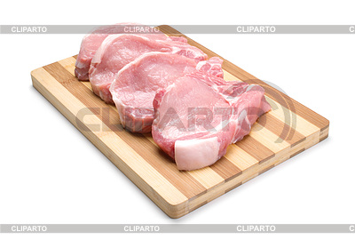 Sliced pork on wooden board  | High resolution stock photo |ID 3783547