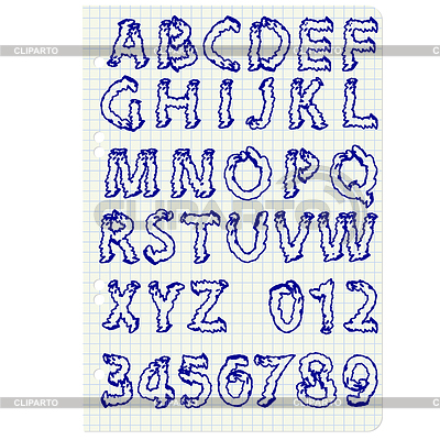 Hand drawing alphabet set in black ink | High resolution stock illustration |ID 3964993