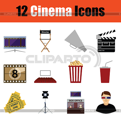 Conjunto de iconos de cine | Ilustración vectorial de stock |ID 6651303
