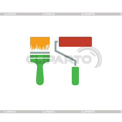 Icon of construction paint brushes | Stock Vector Graphics |ID 6811920
