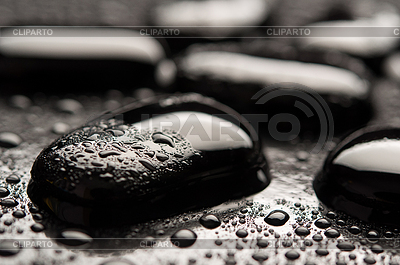 Spa background. Black stones with water drops | High resolution stock photo |ID 3908653